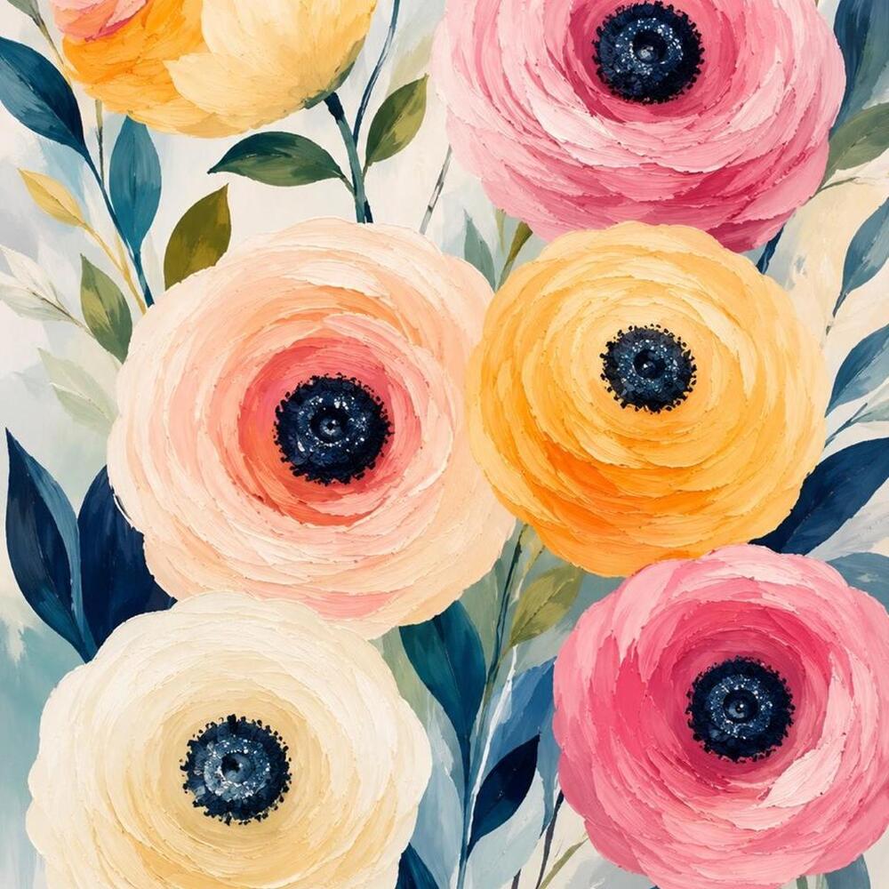 5x7 Framed Pink and Yellow Floral Wall Art Print